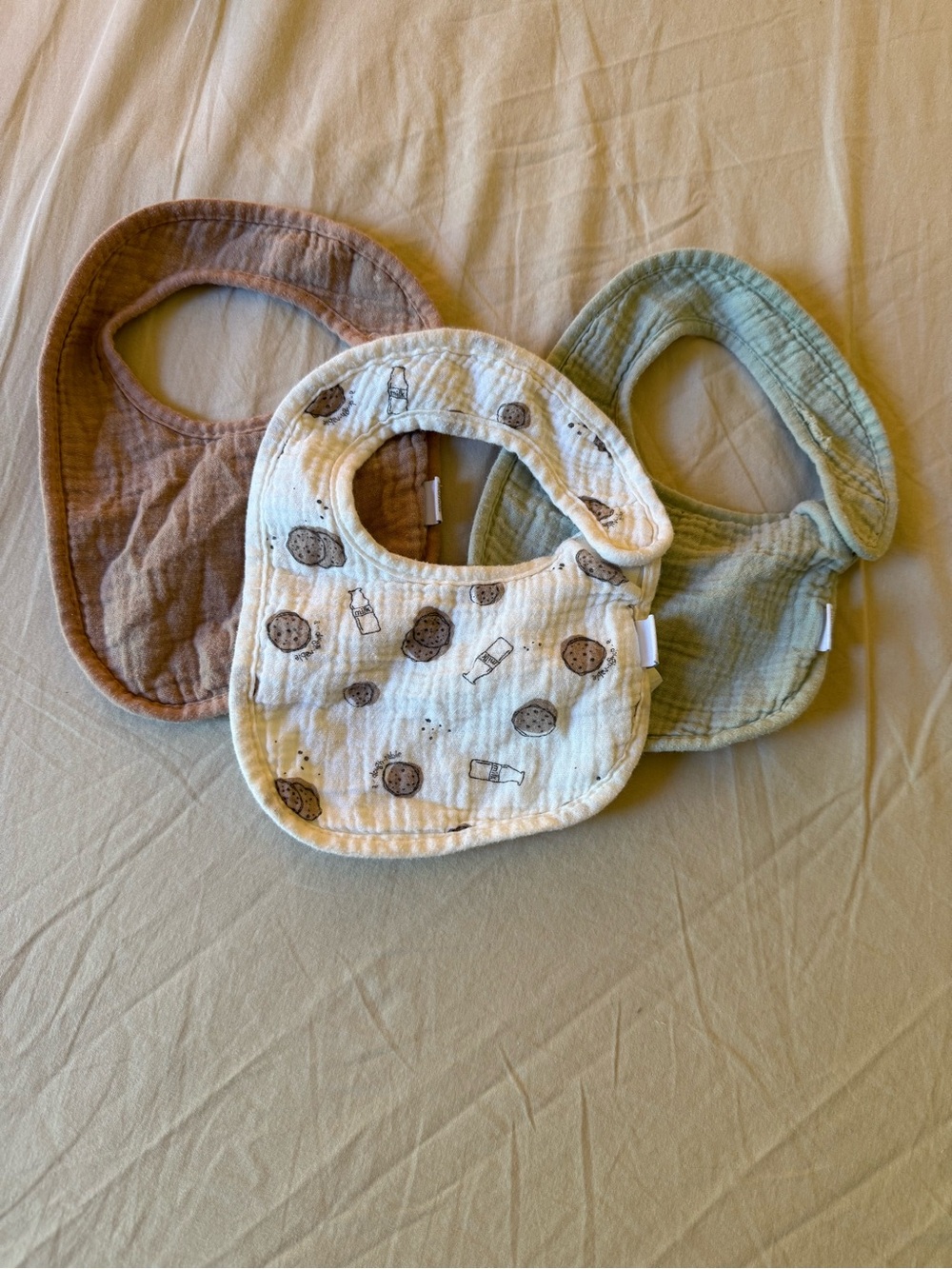 Neutral Muslin Baby Bib Set - 3 Pack
